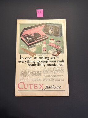 Antique Cutex Manicure Nov. 1920 Pictorial Review Company Advert (AD011)